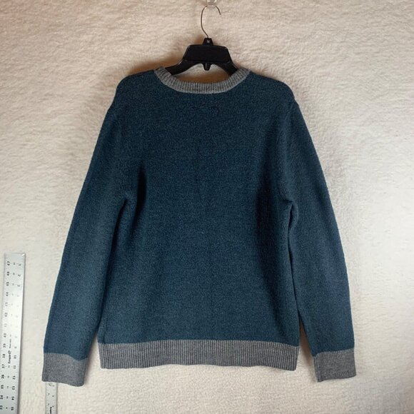 Upwest Men's Ribbed Crewneck Long Sleeve Blue Pullover Knit Sweater Size L 8973 - Picture 6 of 8